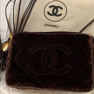 Authentic CHANEL velvet cross body